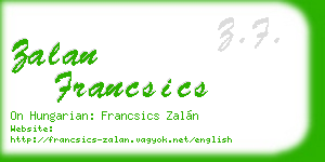 zalan francsics business card