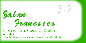 zalan francsics business card